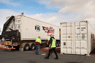 Containers were delivered, a shakedown takes place in the afternoon